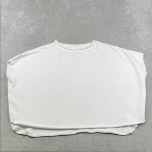 NEW Frank & Eileen One Size 100% Cotton White Funnel Neck Capelet Made in USA